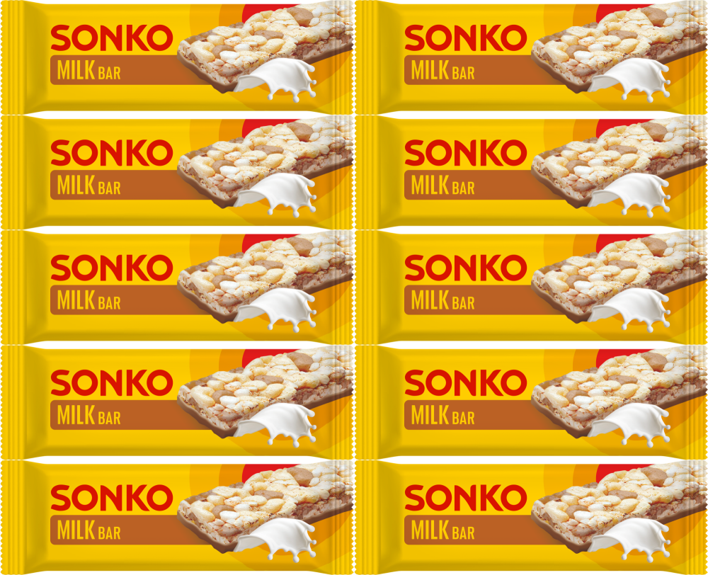 10x Baton kukurydziano-ryżowy Sonko, o smaku mlecznym, 11g