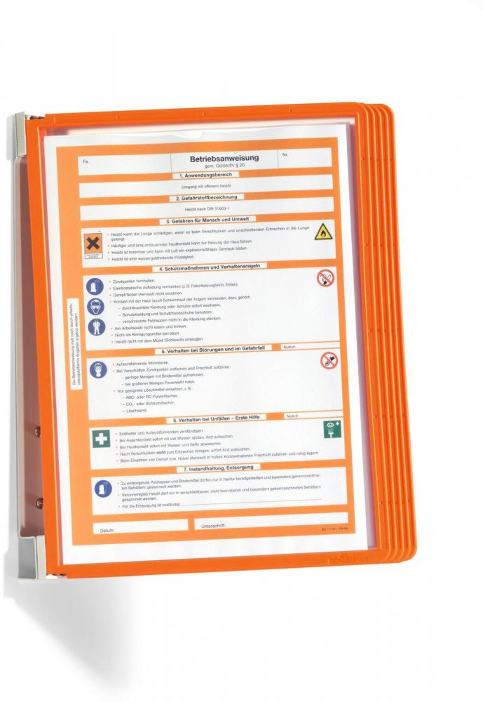 System paneli informacyjnych Durable Vario Wall 5, ścienny, A4, 5 paneli, pomarańczowy