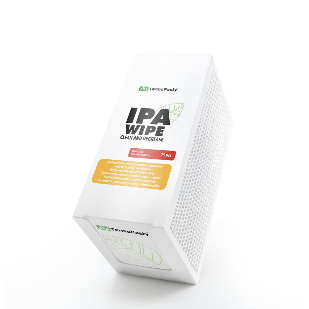 Chusteczki nawilżone do czyszczenia AG TermoPasty IPA Wipe, 25 sztuk