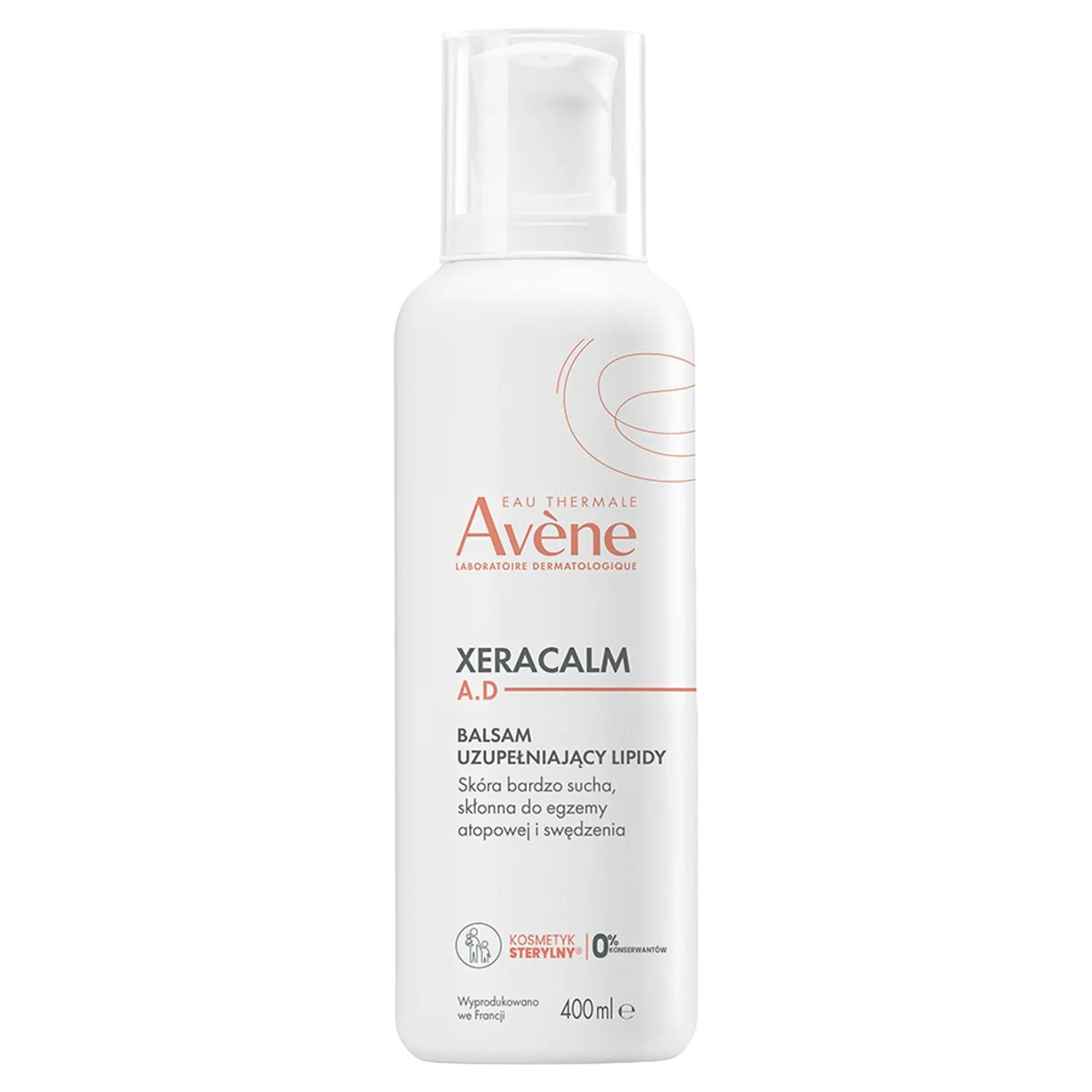 Avene xeracalm a.d - balsam uzupełniający lipidy do twarzy i ciała, skóra bardzo sucha, atopowa i swędząca, 400 ml