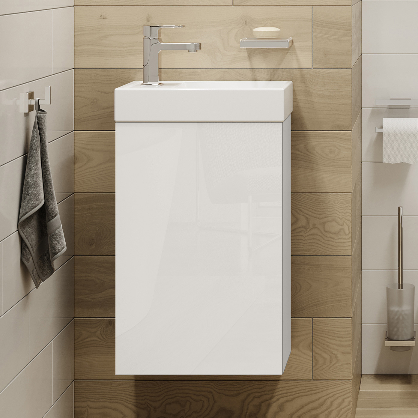Elita Young Basic umywalka z szafką 40,2 cm białą RE163068008060 - Wysyłka w 24h