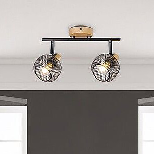 Rabalux Grendel lampa podsufitowa 2x40W czarny mat/buk 3128