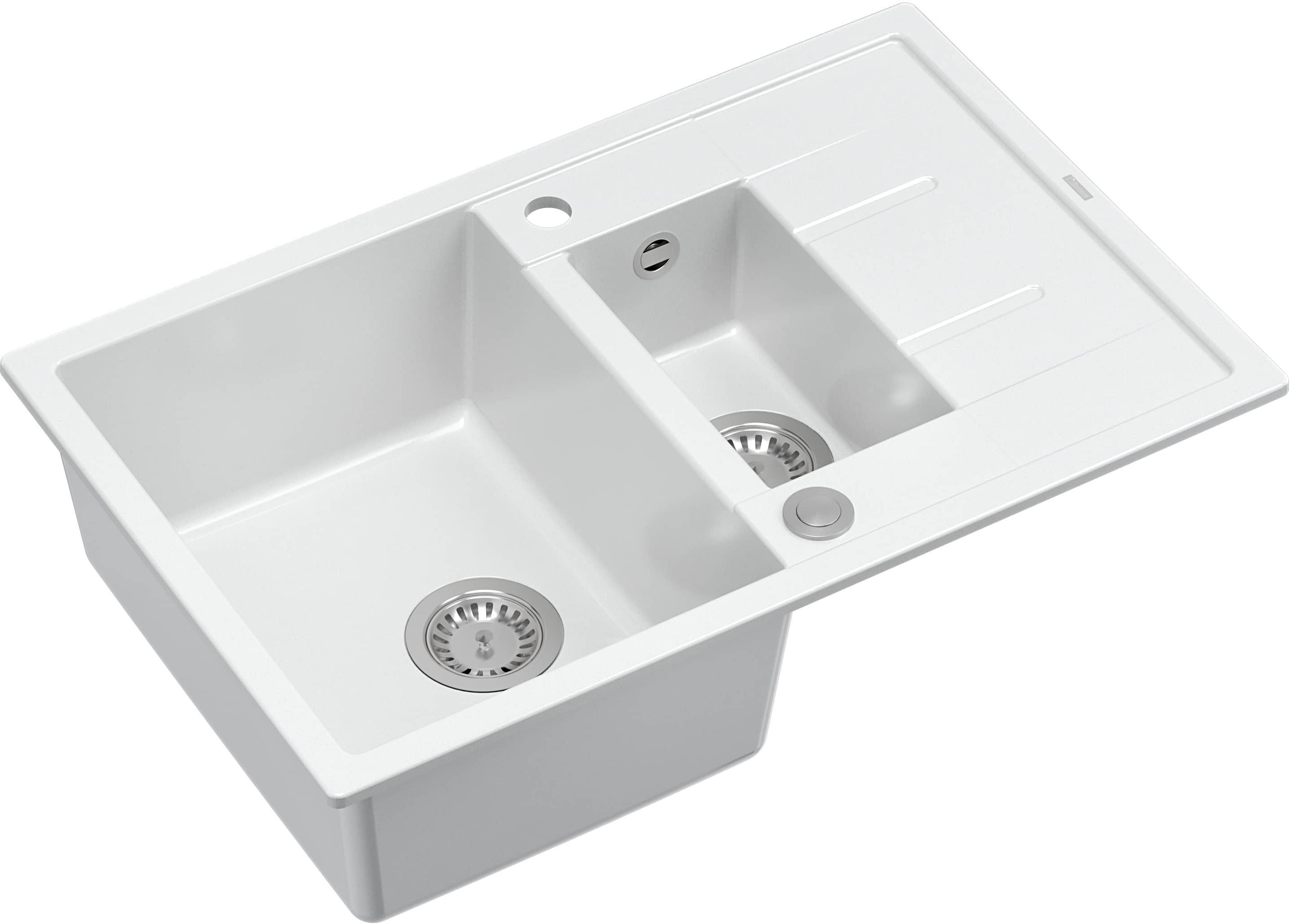 Quadron Morgan 156 zlewozmywak 78x50 cm GraniteQ snow white HB8224U1-BS_P2O - Wysyłka w 24h