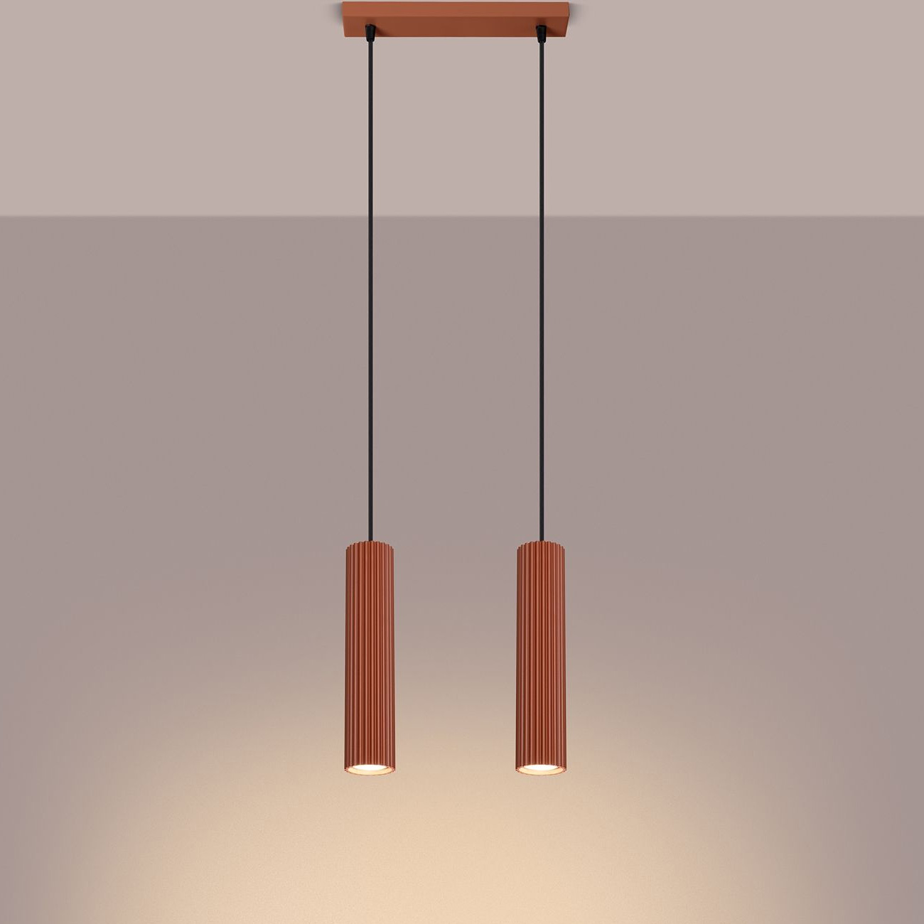 Sollux Lighting Karbon lampa wisząca 2x10 W czerwona SL.1631