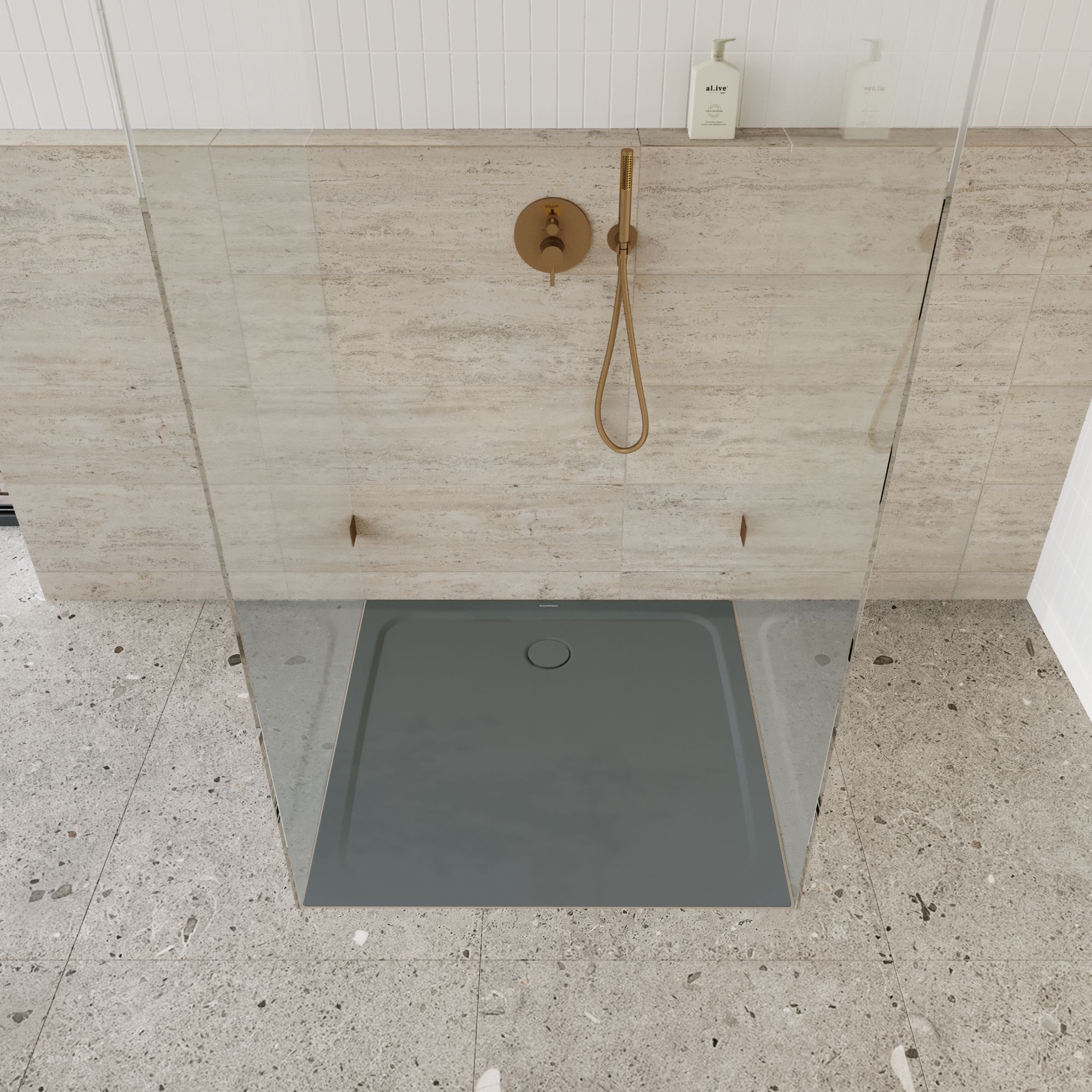 Kaldewei Cayonoplan brodzik kwadratowy 90x90 cm szary 361447980674
