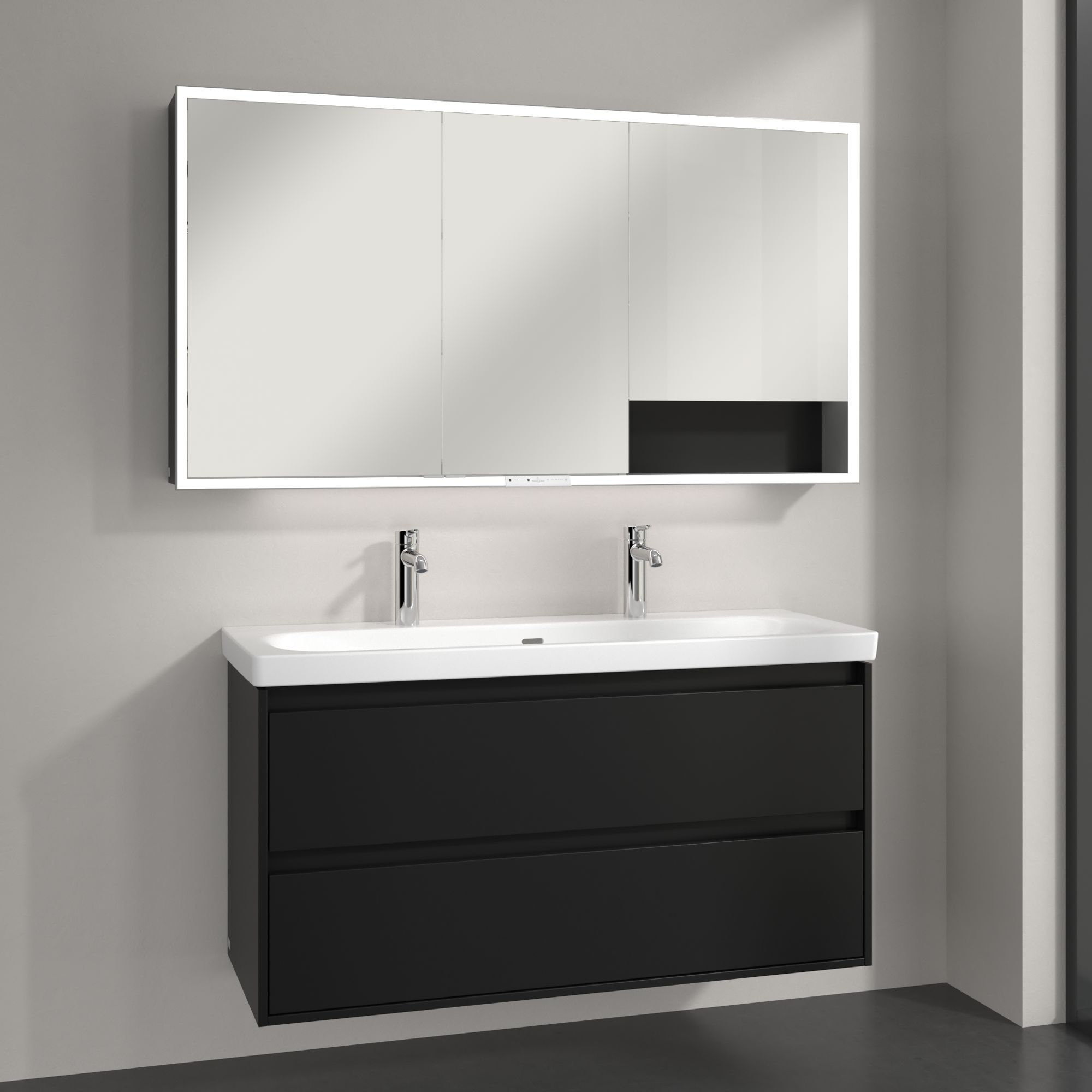 Villeroy & Boch My View+ szafka 140x16,8x75 cm z lustrem Volcano Black A48114VL