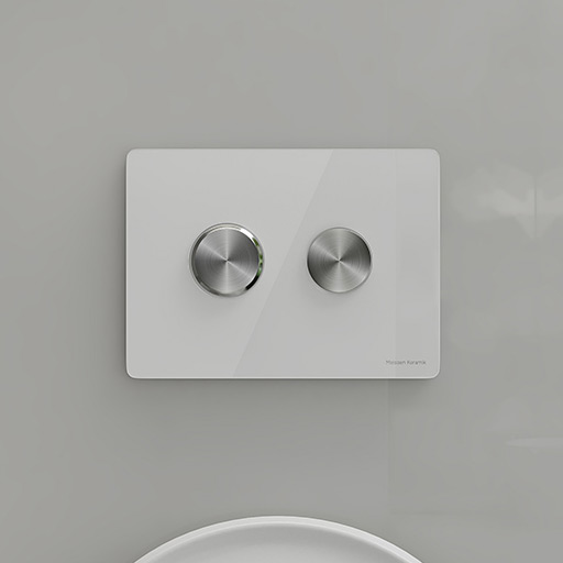 Meissen Keramik Dekora Circle przycisk spłukujący szkło białe/stal K97-443