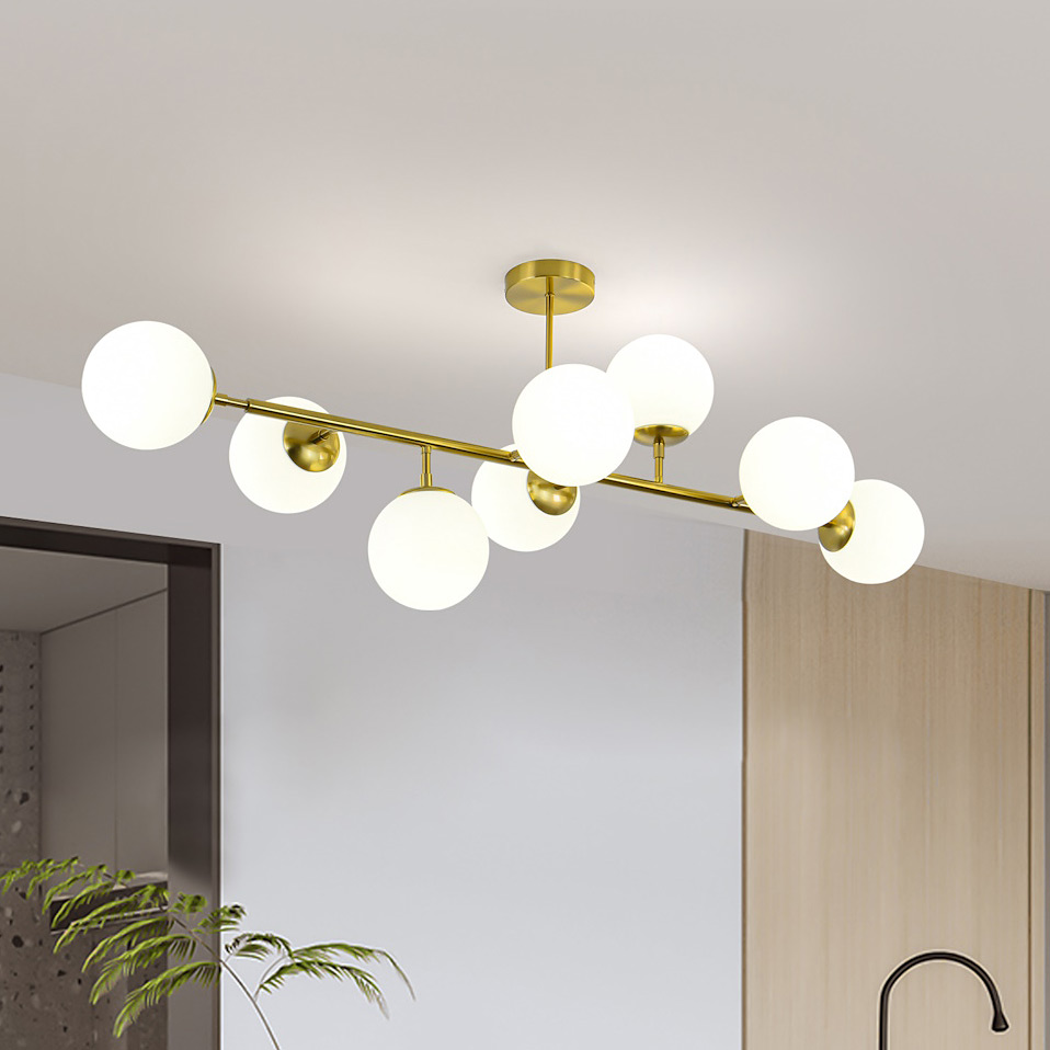 Light Prestige Dorado lampa podsufitowa 8x40W biała-złota LP-002/8P - Wysyłka w 24h