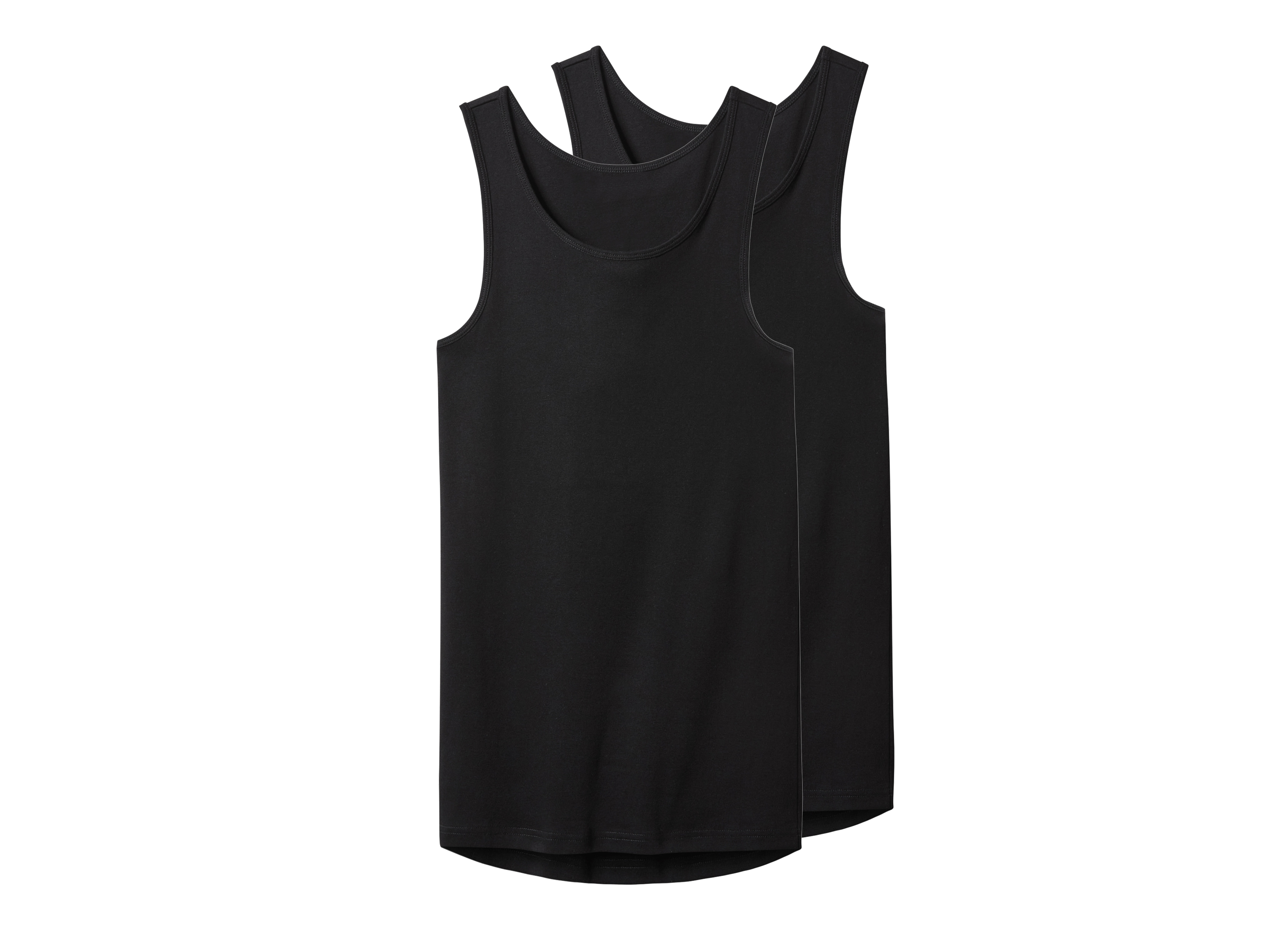 Esmara MEN Podkoszulki męskie z bawełny, 2 sztuki Czarny, 7/Xl
