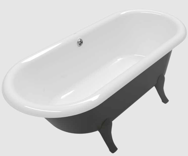 Darmowa Dostawa - Wanna wolnostojąca 177.1x77.1 cm owalna biała-czarna Villeroy & Boch Hommage UBQ180HOM7WR7V01