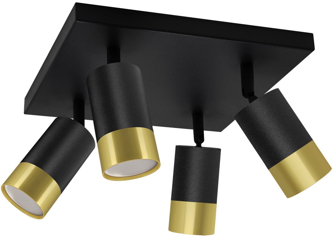 Darmowa Dostawa - Lampa podsufitowa 4x35 W czarna-złota Strühm Puzon 04282