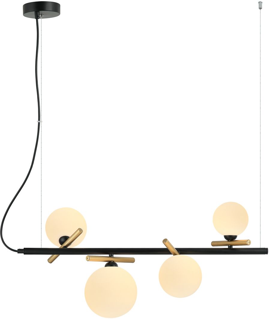 Darmowa Dostawa - Lampa wisząca 4x25 W czarna-złota Italux Reverso PND56224BKW