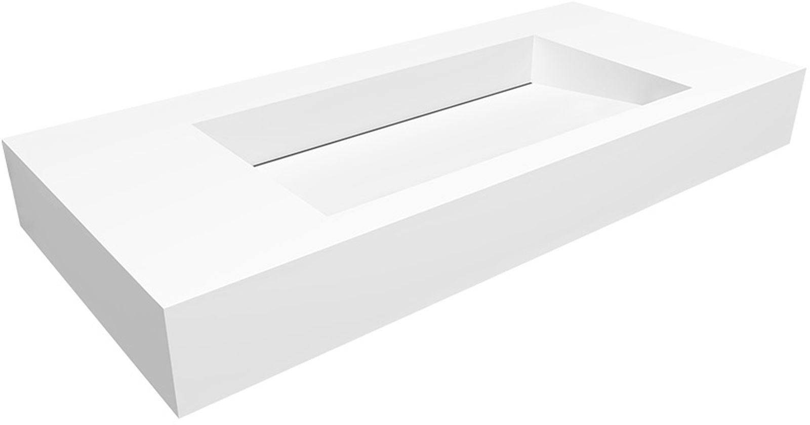 Darmowa Dostawa - Umywalka 110x45 cm prostokątna ścienna-z blatem biała Cristalstone Linea Ideal U1100MCOLCBO