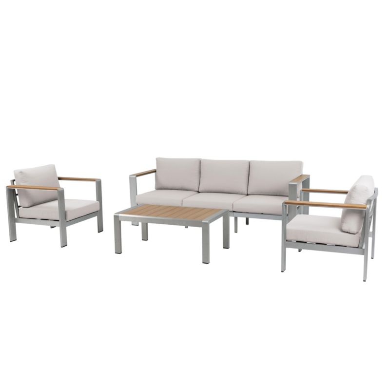 Zestaw Mebli Ogrodowych ELEGANZA 4iQ Group Stal 5-osobowy komplet 4szt.
