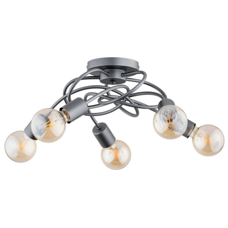Lampa sufitowa Alfa MAXIS szara 5xE27x15W wym:20x51x51cm IP20 -1 szt.