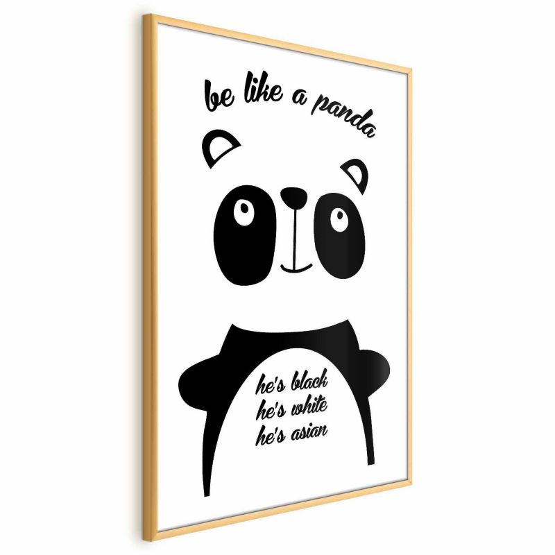 Plakat Artgeist Panda 60x90 cm z ramą złotą 1 szt