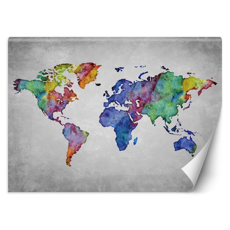 Fototapeta Feeby Kolorowa mapa świata w akwareli 100x70 1 szt
