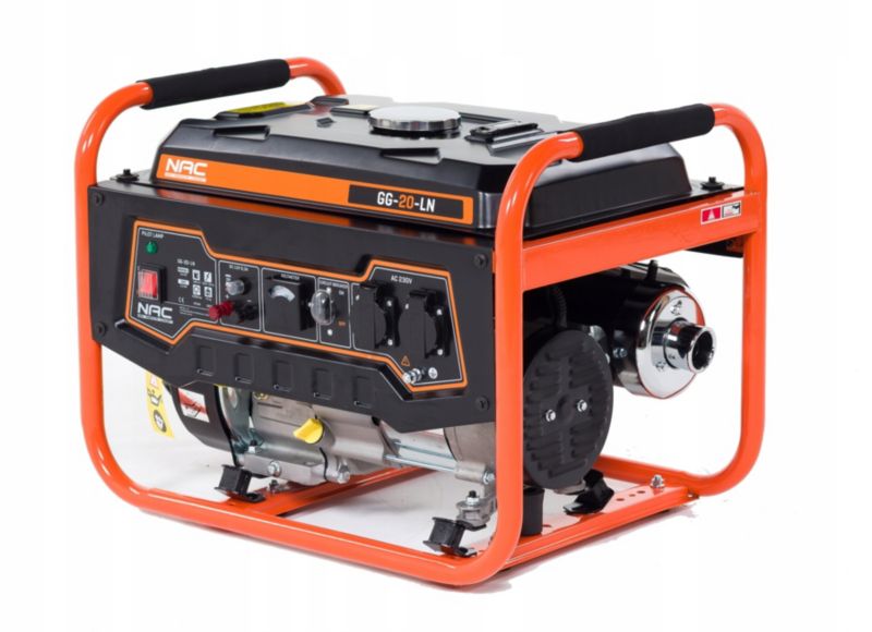 Generator prądotwórczy NAC 2 kW silnik spalinowy 2,2 kW avr 230V 50Hz 2 gniazda 41 kg 1 szt.