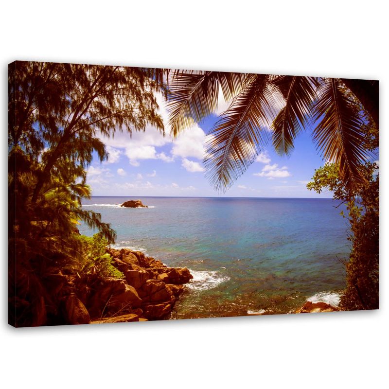 Obraz na płótnie Feeby Plaża egzotyczna palmy 30x20cm 1szt