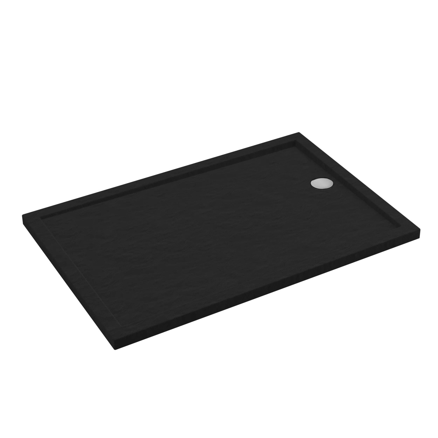 Brodzik prostokątny Schedpol Larix 90x100x4,5 cm czarny strukturalny