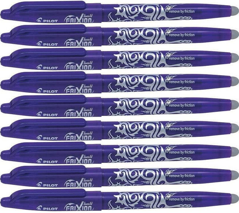 9x Pióro kulkowe wymazywalne Pilot Frixion Ball, 0.7mm, fioletowy
