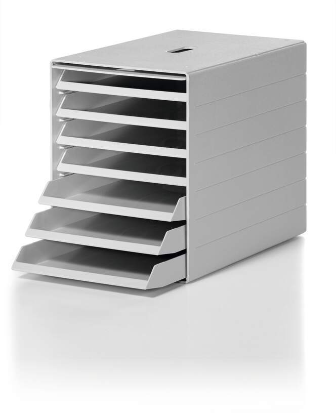 Pojemnik Durable Idealbox Plus 7, z 7 szufladami z osłoną, C4, szary