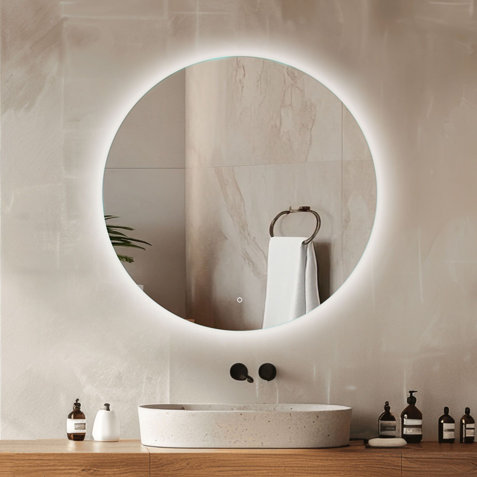 Venti Koło Led lustro 50x50 cm okrągłe z oświetleniem
