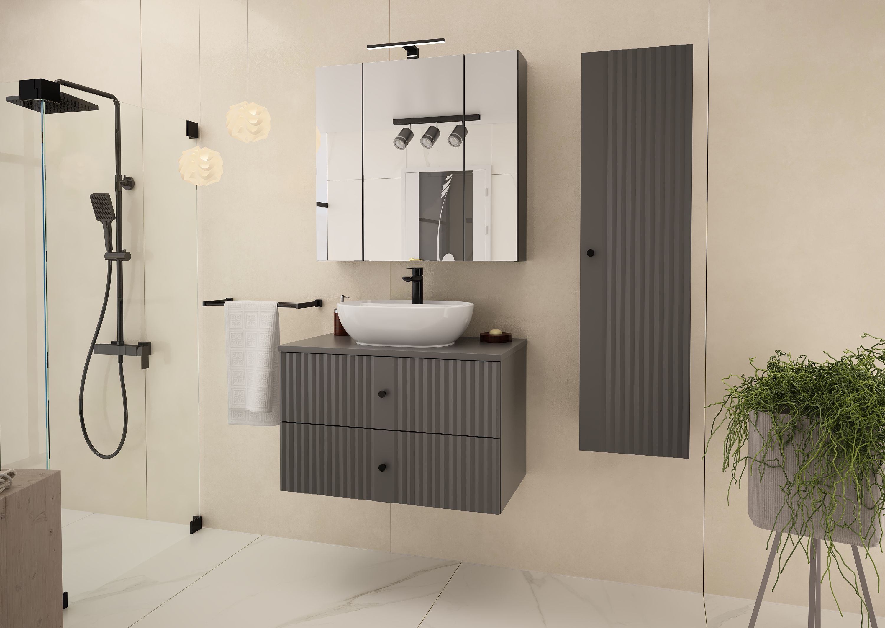 Megstyl blat 80x46 cm antracyt 2043