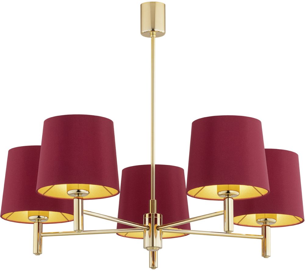 Darmowa Dostawa - Lampa podsufitowa 5x15 W mosiądz Argon Ponte Plus 2169