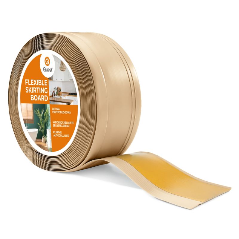 Listwa przypodłogowa samoprzylepna PCV 70x 20 mm QUEST, elastyczna listwa DEKOR cokołowa - 20 m, piaskowy