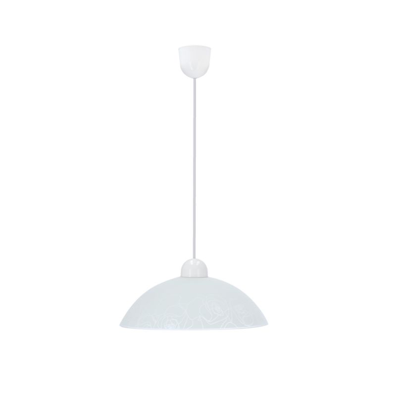 Lampa sufitowa klosz ze wzorem Candellux Macari biała 1xE27x60W IP20 wym:80x30x30cm - 1 szt.