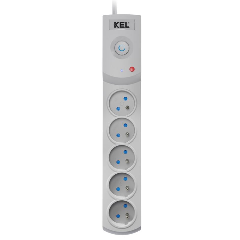 Listwa przeciwprzepięciowa KEL AX5 PRO 5 m 5 gniazd 2300 W szara 1 szt.