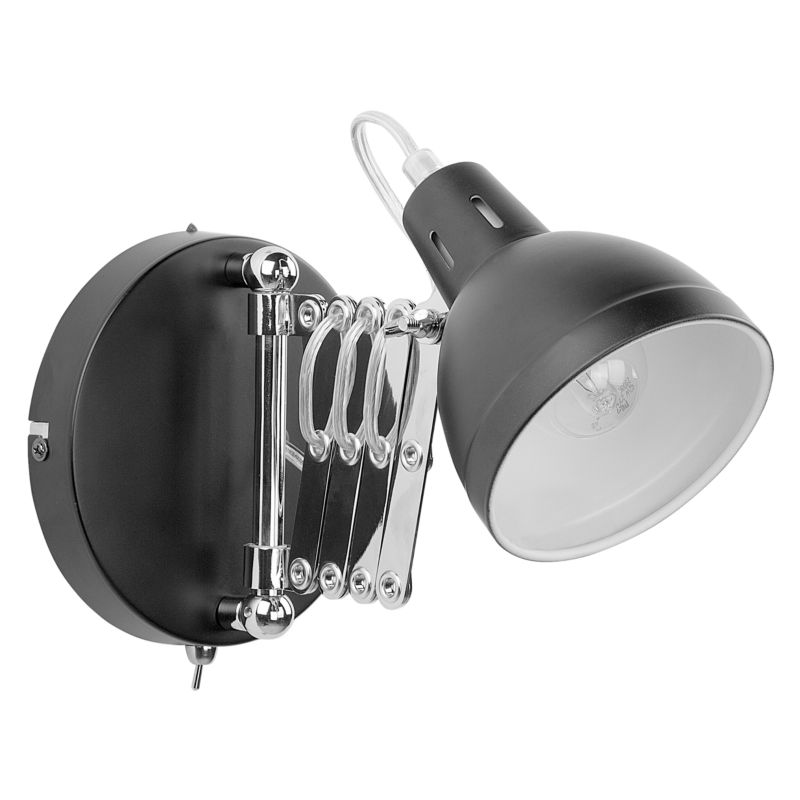 Lampa ścienna Harrington Czarny Metal Regulowana 1 szt.