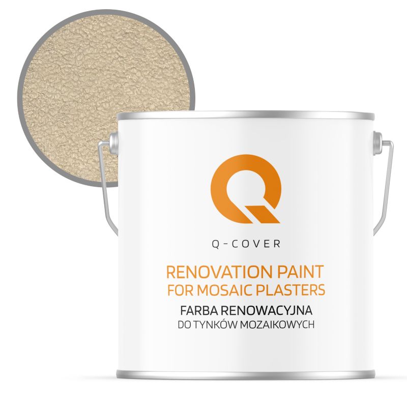 Farba Renowacyjna dla Tynku Mozaikowego Q-Cover Kremowo-beżowy RAL1015 5 l