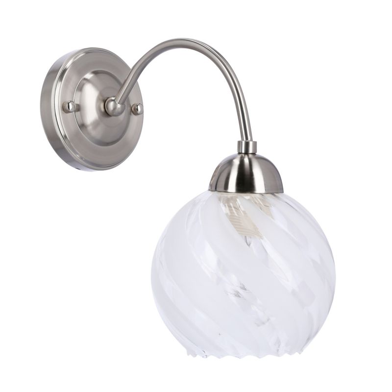 Kinkiet klosz ze wzorem Candellux Baida szaro-aluminiowy 1xE27x60W IP20 wym:25x25x14,5cm - 1 szt.