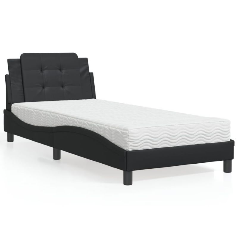 Łóżko tapicerowane WaszeMeble 90x200 cm czarne WM-3208838 1 szt.