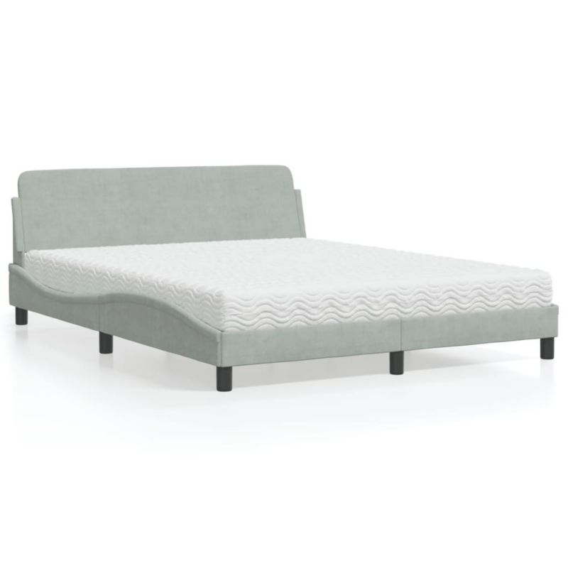 Łóżko tapicerowane WaszeMeble 160x200 cm jasnoszare WM-3208431 1 szt.