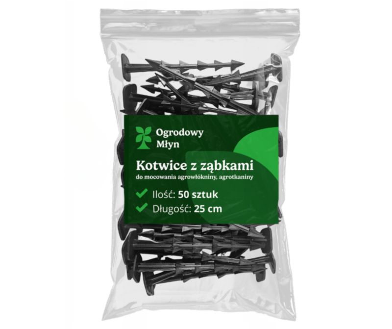 Kołki Ogrodowy Młyn szpilki do agrowłókniny agrotkaniny geowłókniny maty kotwy 25cm 50szt