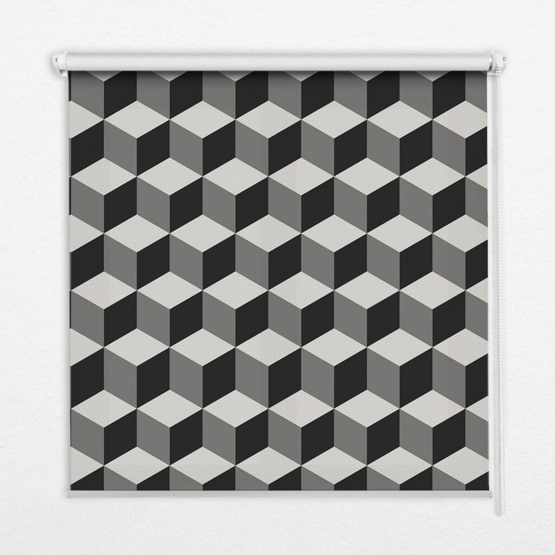 Roleta Przepuszczające Światło Tulup 100x140 cm Kostki 3D Montaż do ściany/sufitu 1 szt.