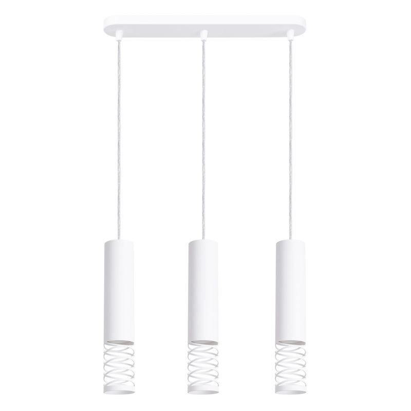 Lampa wisząca listwa tuby spiralne wycięcia Sollux Lighting LAMI biała 3xGU10x10W IP20 wym:125x40x6cm - 1 szt.