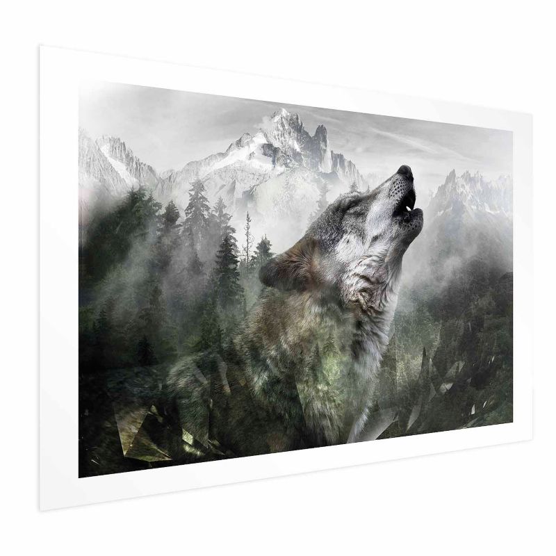 Plakat Artgeist Wyjący wilk 60x40 cm bez ramy z marginesem 1 szt