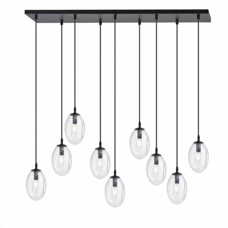 Lampa sufitowa Emibig Astral czarno-przezroczysty wym: 100 x 100 x 30 cm 9xE14 x 10W 1 szt.