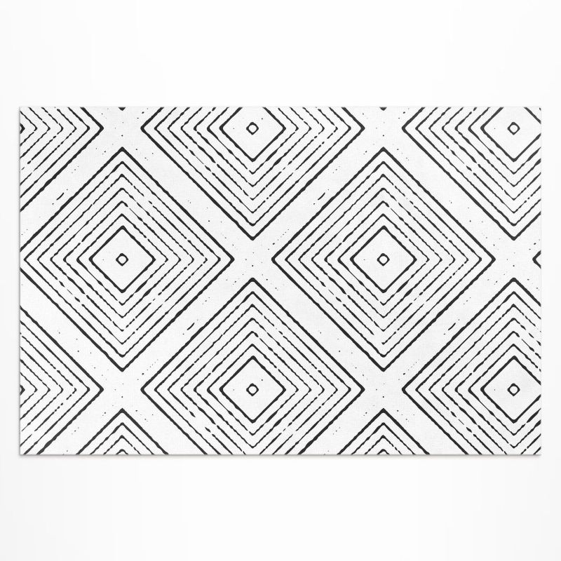 Dywan Winylowy Zewnętrzny Wallfluent 150x225 cm Regularne kwadraty boho wzór 1 szt.