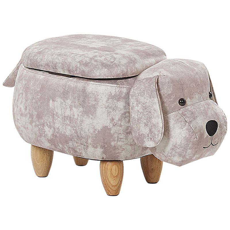 Pufa zwierzak ze schowkiem Doggy Welur Beżowy Pies 1 szt.