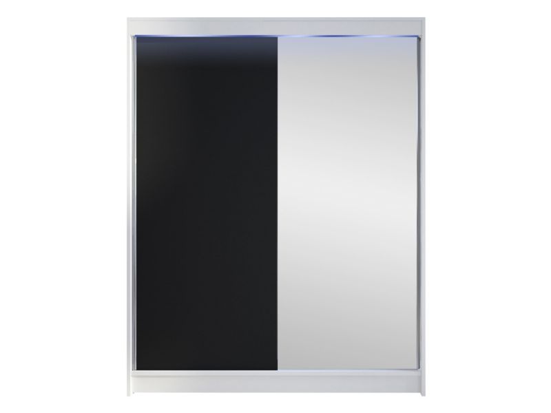 Szafa MIRJAN 24 z drzwiami przesuwnymi Camino I z oświetleniem RGB biały/czarny 1 szt.
