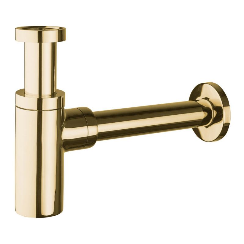 Syfon umywalkowy Oltens Hervik złoty połysk, mosiężny, butelkowy, G 1 1/4", regulowany, 1 szt.