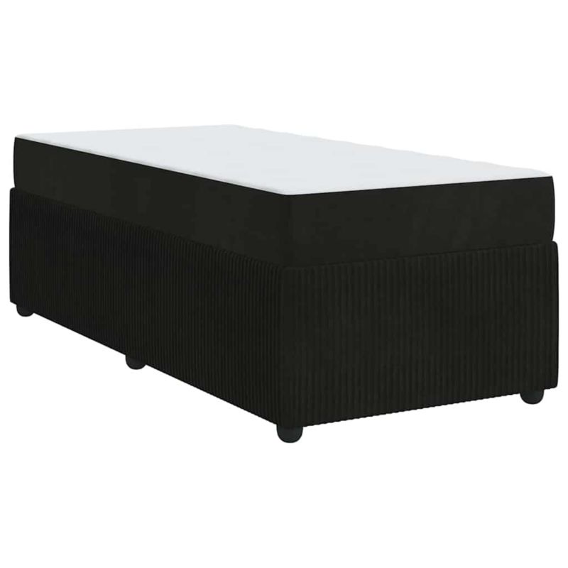Łóżko z materacem WaszeMeble 90x190 cm Czarny tkanina WM-3398336 1 szt.