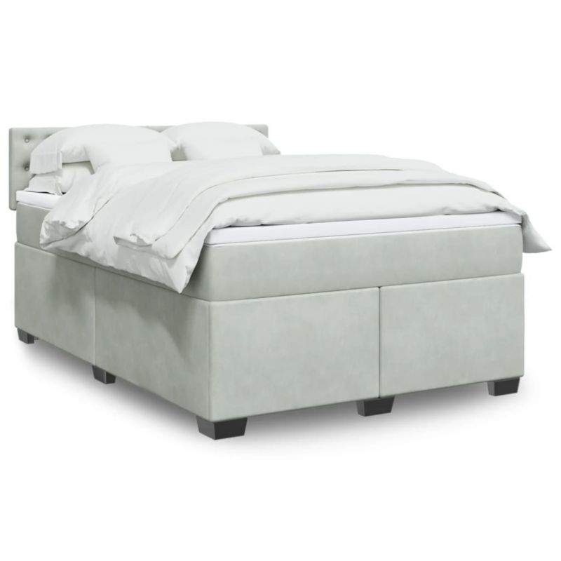 Łóżko kontynentalne WaszeMeble 140x190 cm jasnoszare WM-3286318 1 szt.