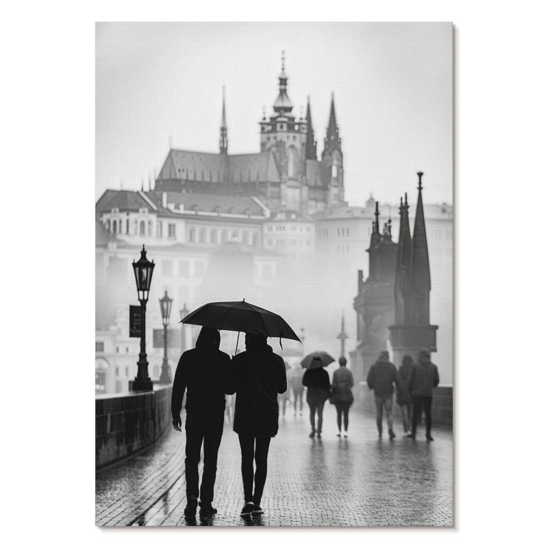 Obraz Plakat Canvas Tulup 42x59,4 cm (A2) Deszczowy spacer Do salonu, biura, sypialni 1 szt.