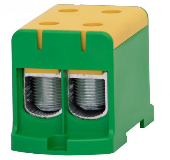 Złączka szynowa F-Elektro 2-torowa 2 x 2 x 150 mm2 -Al/Cu żółty zielony ZU F2.0302 1szt.